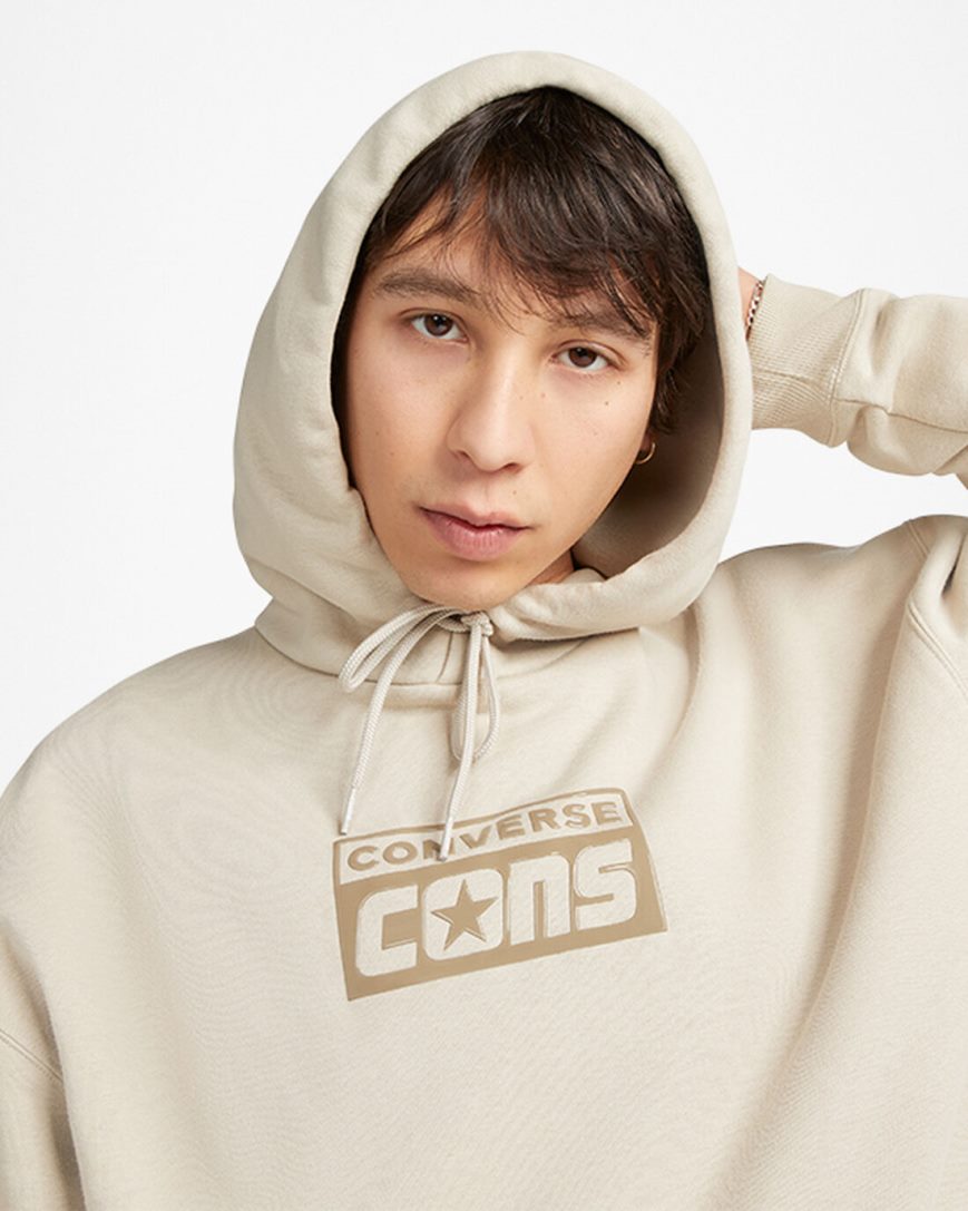 Pánské Mikiny S Kapucí Converse CONS Fleece Pullover Šedé | CZ GQPI60